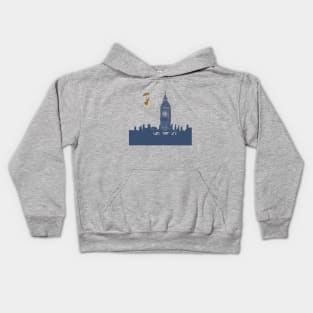 Mary Poppins and Big Ben in Blue and Pink Kids Hoodie